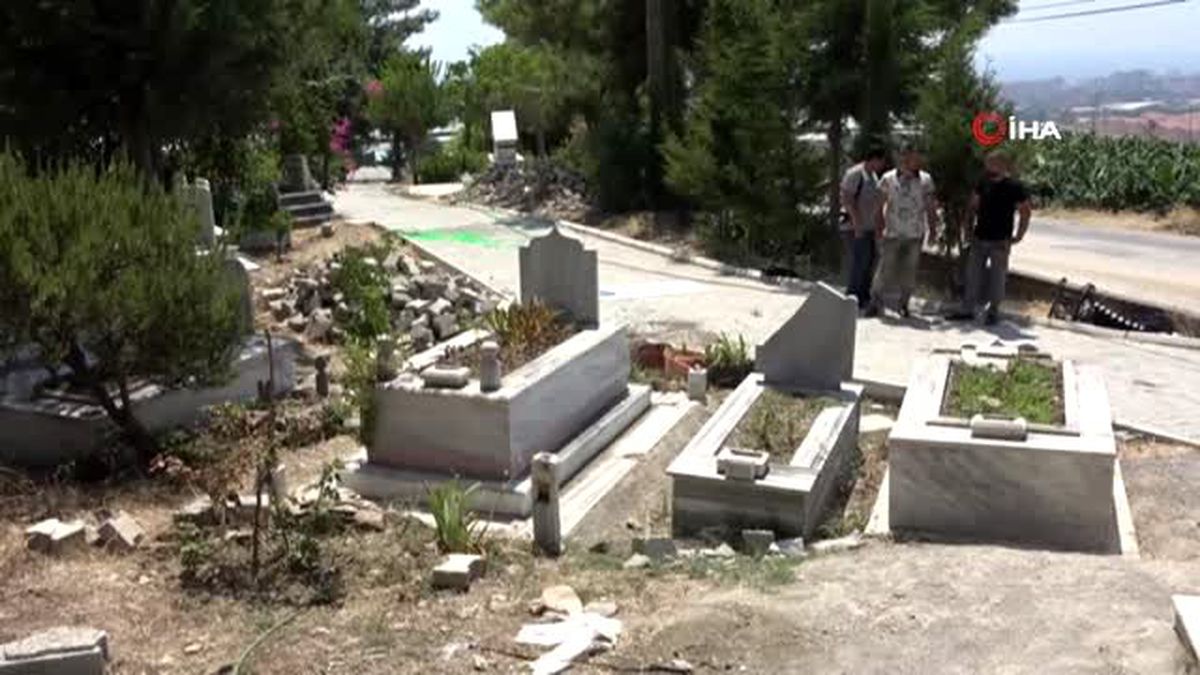 Alanya'da aile mezarlığı parçalandı