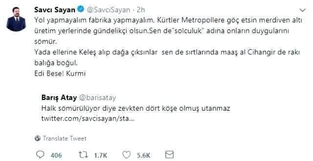Savcı Sayan ile Barış Atay'ın Twitter'daki kavgası gündem yarattı