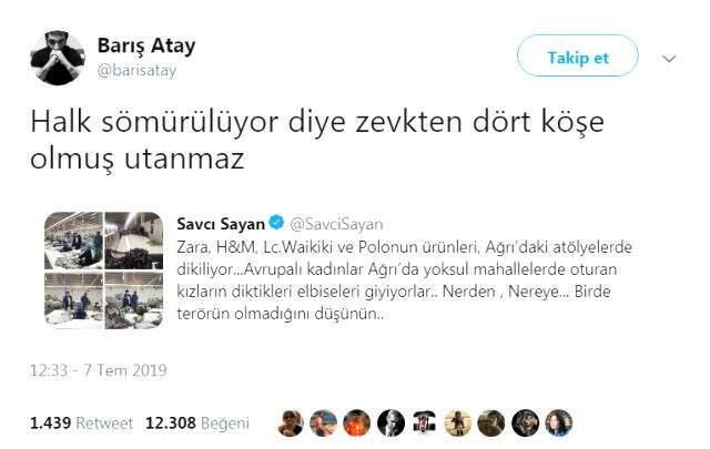 Savcı Sayan ile Barış Atay'ın Twitter'daki kavgası gündem yarattı