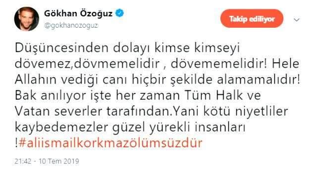 Athena grubunun solisti Gökhan Özoğuz'dan, Ali İsmail Korkmaz mesajı!