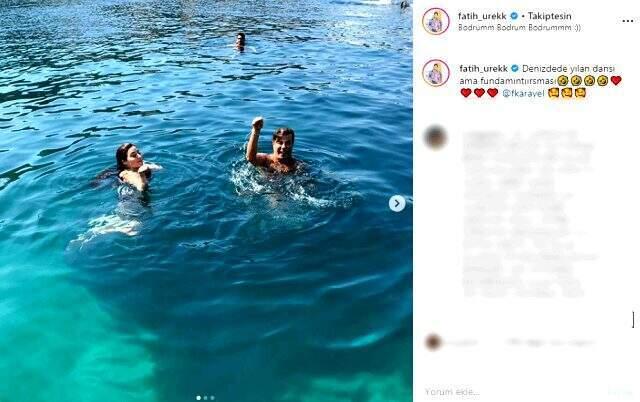 Fatih Ürek, yılan dansını bu kez denizde yaptı!