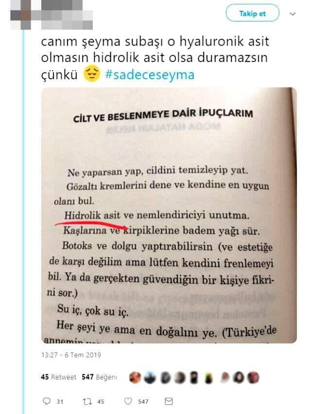 Şeyma Subşaı'nın kitabında gözden kaçan skandal hatayı okuyucuları fark etti