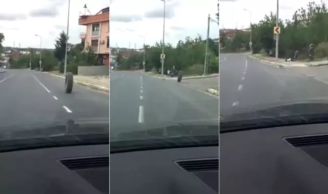 İstanbul'da kamyon lastiği küçük çocuğa böyle çarptı