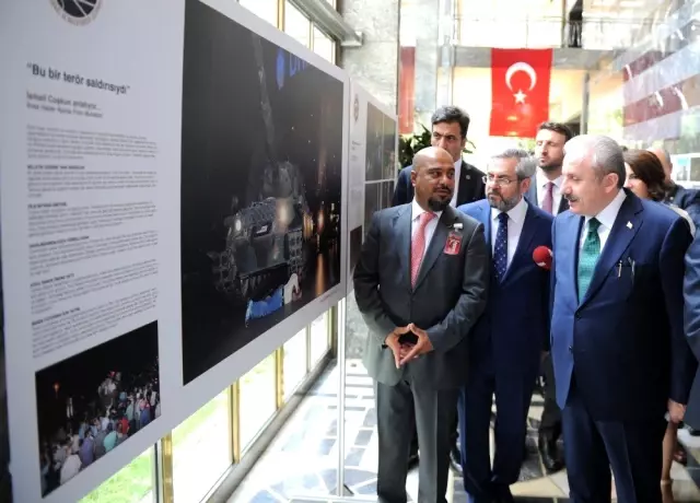 TBMM Başkanı Şentop, İhlas Haber Ajansı'nın 15 Temmuz Sergisi'ni gezdi