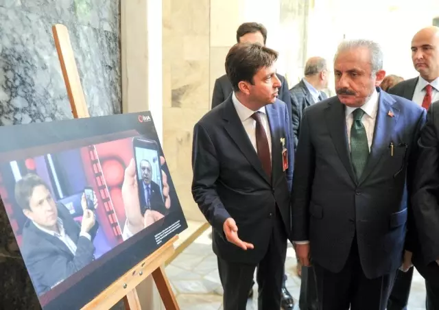 TBMM Başkanı Şentop, İhlas Haber Ajansı'nın 15 Temmuz Sergisi'ni gezdi