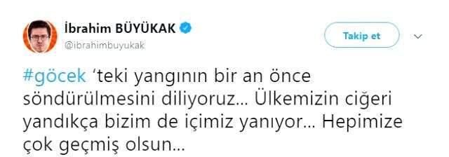 Ünlü isimler, Göcek'teki yangınla alakalı üzüntülerini paylaştı