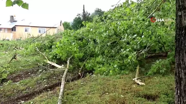 Şiddetli fırtına evlerin çatılarını uçurdu Şiddetli fırtına evlerin çatılarını uçurdu