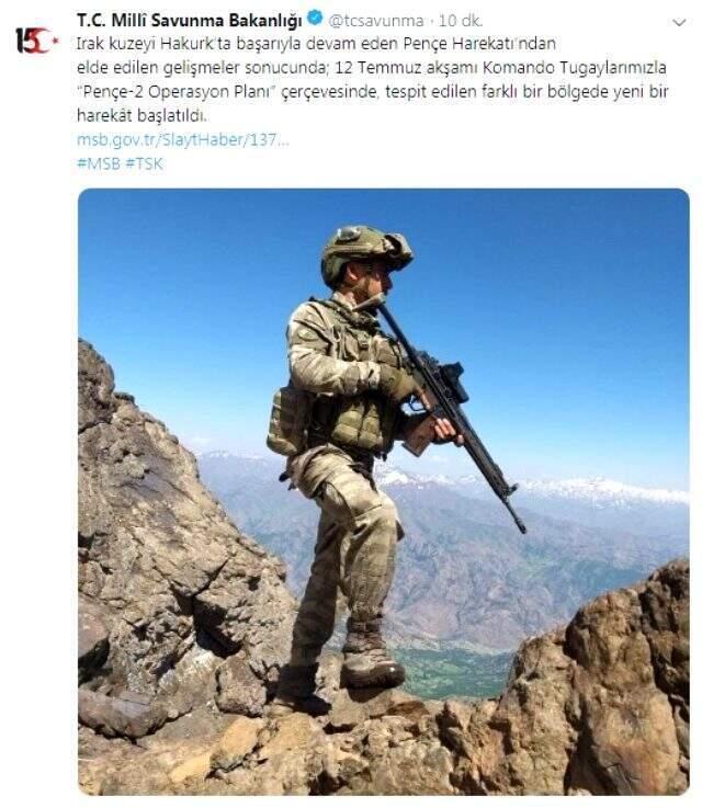 Son dakika! MSB'dan 'Pençe-2 Harekatı' açıklaması: Irak'ın kuzeyinde yeni bir harekat başladı