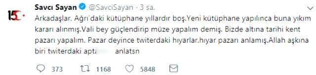 'Kütüphaneyi yıkalım pazar yeri yapalım' sözleriyle tepki çeken Savcı Sayan, konuya açıklık getirdi