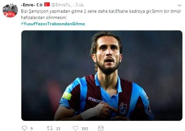 Trabzonsporlu taraftarlar, Yusuf Yazıcı'nın takımdan ayrılmasını istemiyor!
