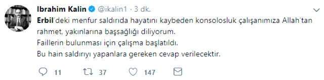Son Dakika! Erbil'deki saldırıya Cumhurbaşkanlığından ilk tepki