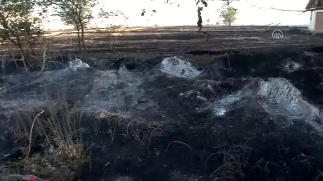 Bin 500 dönümlük alanda anız yangını Bin 500 dönümlük alanda anız yangını