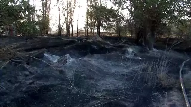 Bin 500 dönümlük alanda anız yangını Bin 500 dönümlük alanda anız yangını