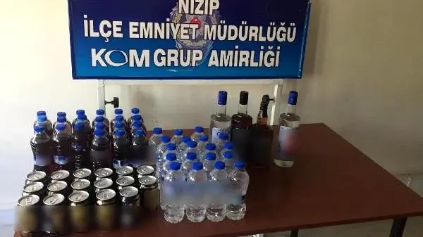 Gaziantep'te 67 şişe kaçak içki ele geçirildi