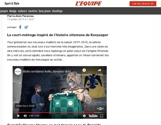 Konyaspor forma tanıtım filmi, Fransa'da en iyiler listesinde