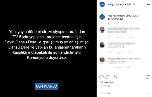 Yeni dizi için anlaşan Cansu Dere ve Acun Ilıcalı'nın yollarını ayrıldı