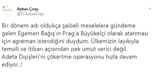 Egemen Bağış'ın büyükelçi atanması için Türkiye'nin, Çekya ile temasa geçildiği iddia edildi