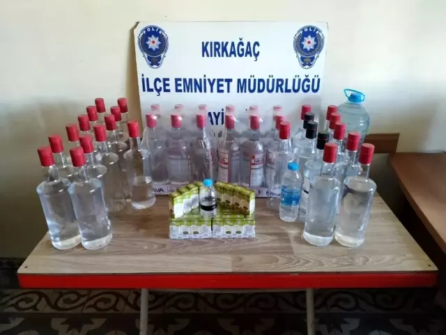 Kırkağaç'ta sahte içki operasyonu