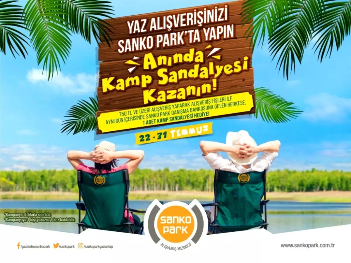 Sanko Park'tan 750 liralık alışverişe kamp sandalyesi hediye