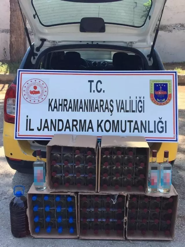 Kahramanmaraş'ta 80 şişe kaçak içki ele geçirildi