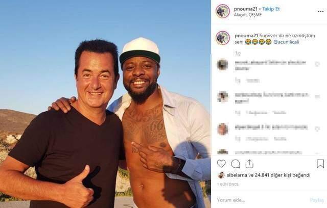 Acun Ilıcalı ile fotoğraf paylaşan Pascal Nouma'dan Survivor göndermesi