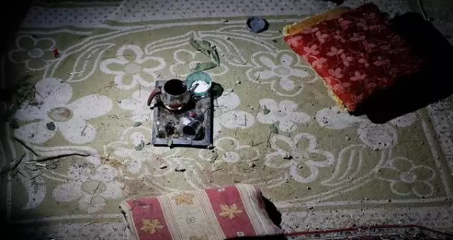 Ceylanpınar'da roketin düştüğü evin içi görüntülendi