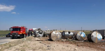 Karaman'da süt tankeri devrildi: 1 ölü