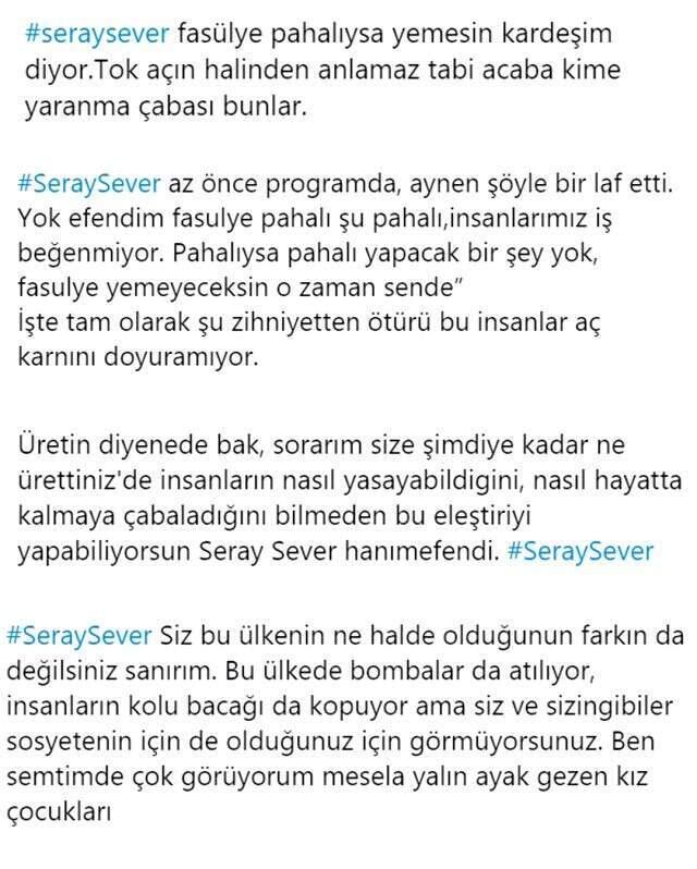 Seray Sever'in canlı yayında hayat pahalılığı hakkında söyledikleri tepki çekti