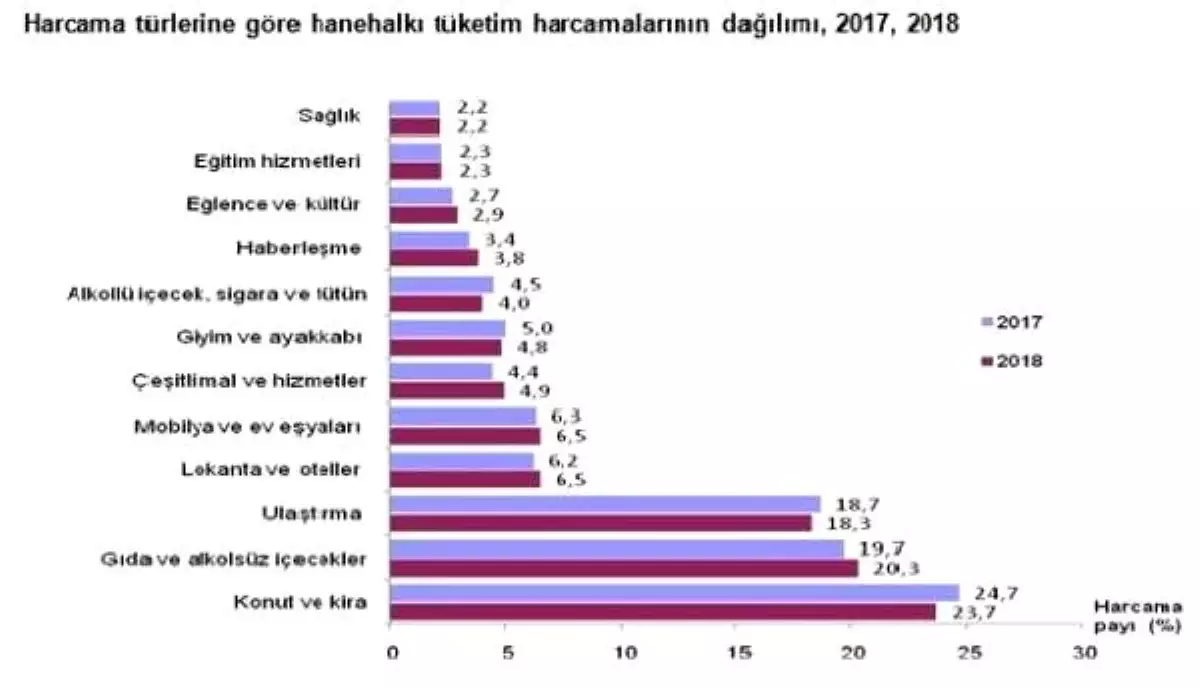 TÜİK-Kişi başına aylık tüketim harcaması 2018'de yüzde 17.6 arttı