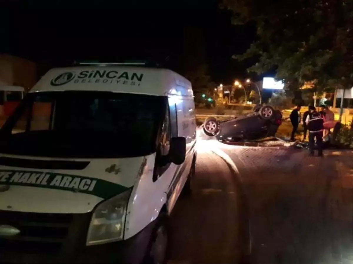 Ankara'da, takla atan otomobilin sürücüsü öldü