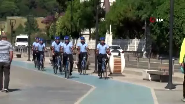 Beykoz'da bisikletli zabıtalar görevde Beykoz'da bisikletli zabıtalar görevde