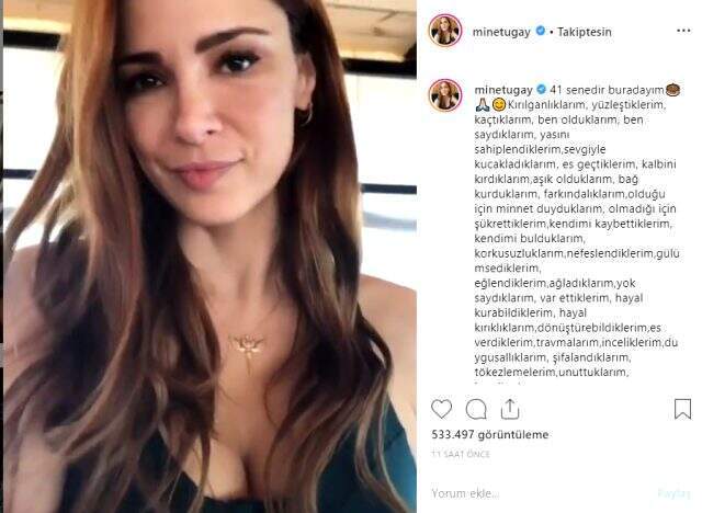 Güzel oyuncu Mine Tugay, doğum gününü duygusal mesajıyla kutladı!
