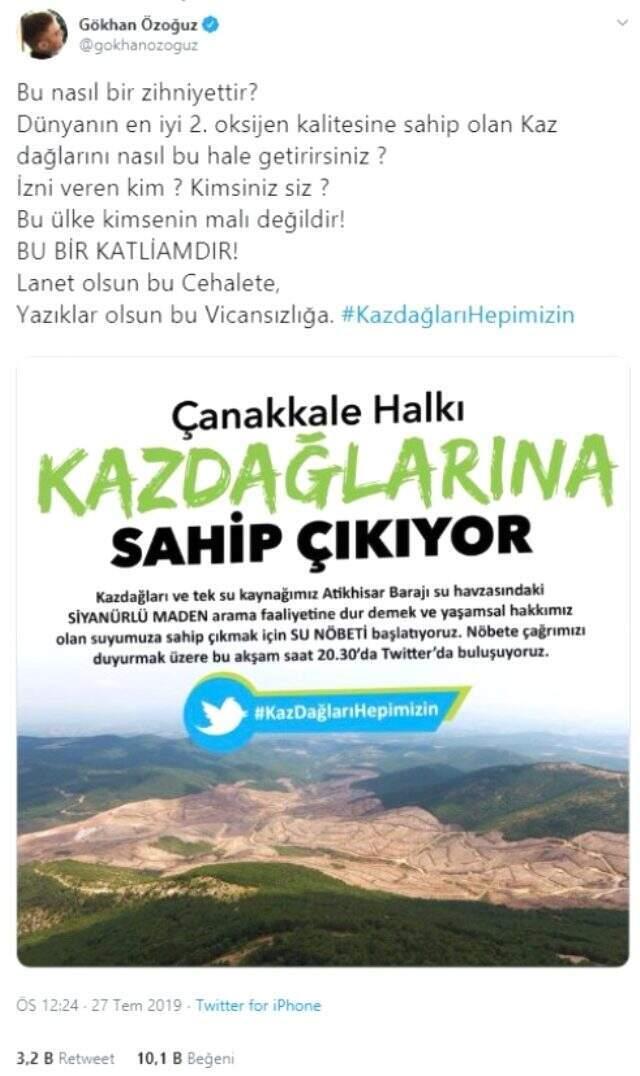 Kaz Dağları'nda binlerce ağacın kesimine tepki olarak 'su ve vicdan nöbeti' başlandı