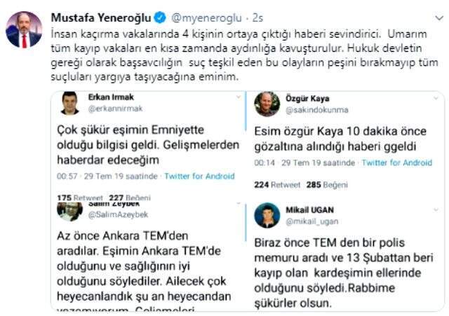 AK Partili vekilden savcılara çağrı: İnsan kaçırma vakaları aydınlatılmalı
