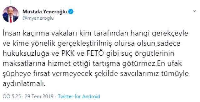 AK Partili vekilden savcılara çağrı: İnsan kaçırma vakaları aydınlatılmalı