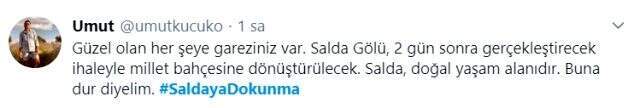 Salda Gölü'ne yapılması planlanan millet bahçesi için sosyal medyada tepkiler çığ gibi büyüyor