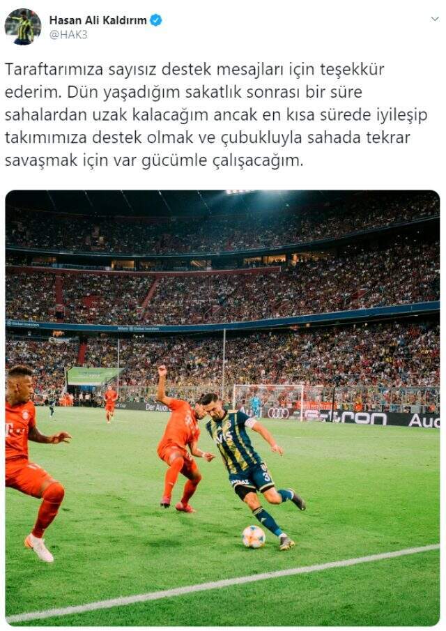 Hasan Ali Kaldırım'dan sakatlık açıklaması