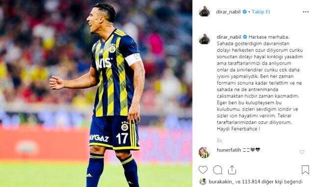 Taraftara tepki gösteren Dirar'dan açıklama geldi