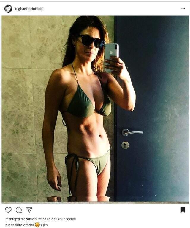 Tuğba Ekinci banyosundan bikinili poz paylaştı