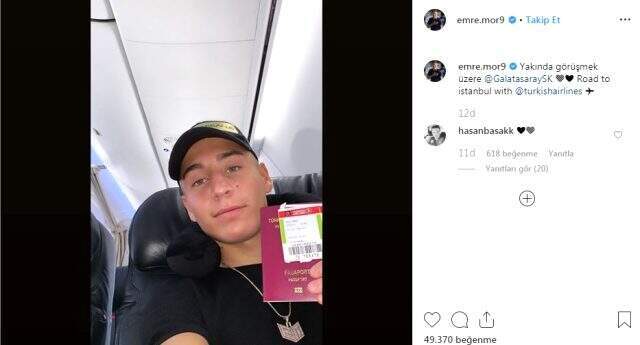 Uçağa binen Emre Mor'dan Galatasaray paylaşımı geldi