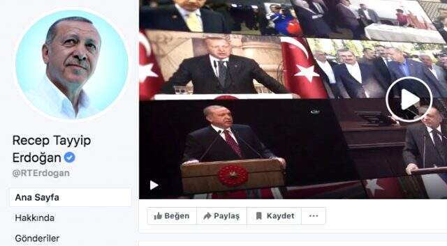 Cumhurbaşkanı Erdoğan'ın resmi Facebook hesabından yanlışlıkla canlı yayın yapıldı