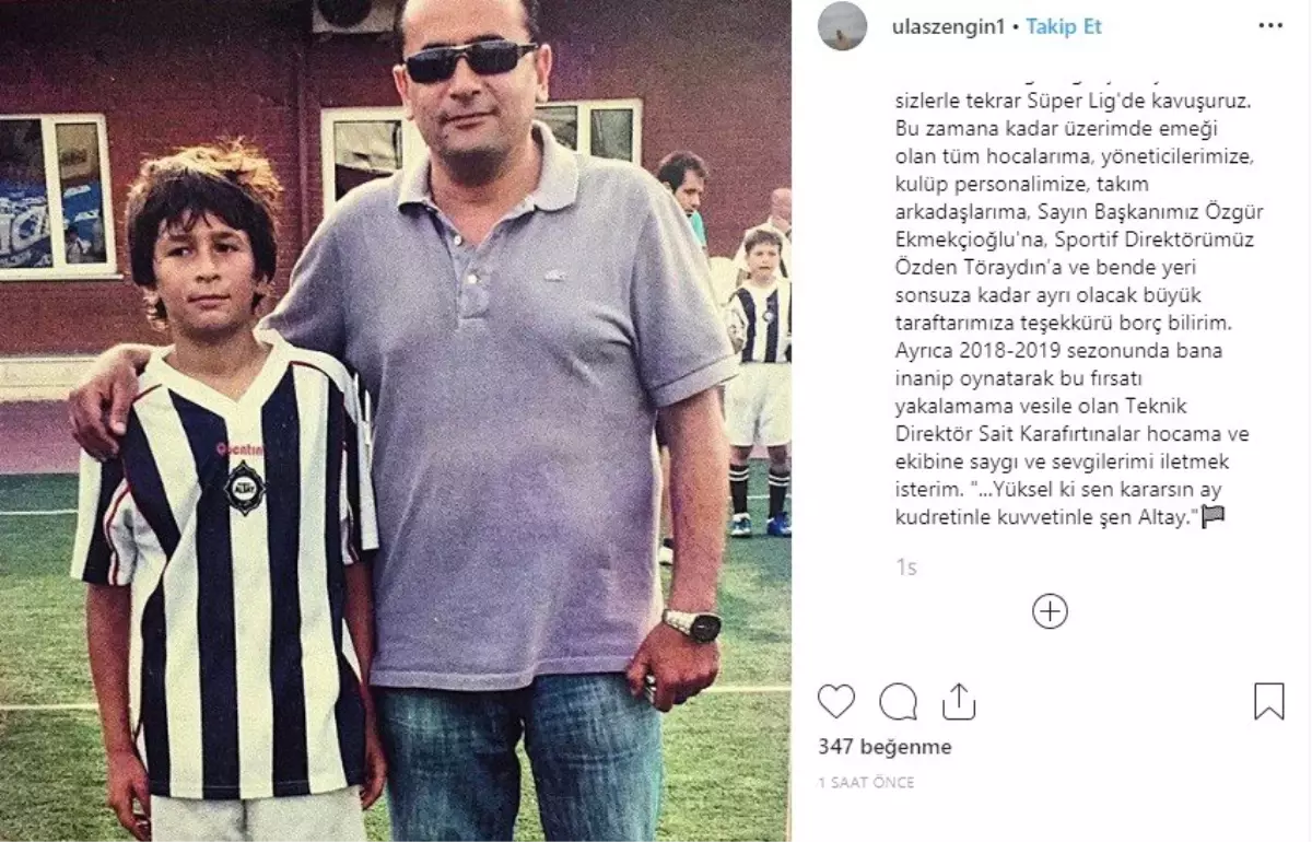 Ulaş Zengin, Altay'a veda etti