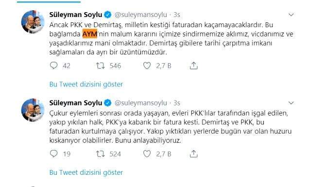 Soylu, AYM'nin 'akademisyenler' kararınını değerlendirdi