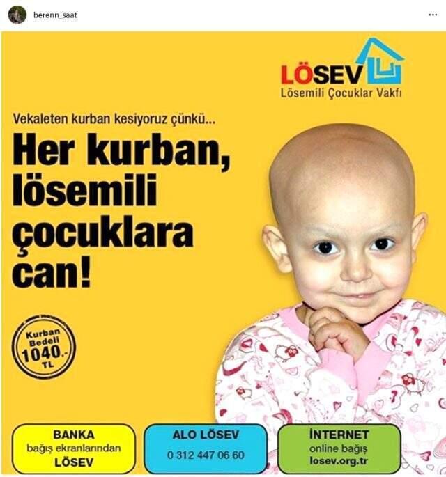 'Kurban' paylaşımı yapan Beren Saat, takipçisinin yorumuna sinirlendi