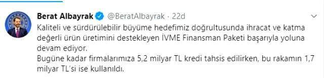 Bakan Albayrak, İVME Finansman Paketi'ni değerlendirdi