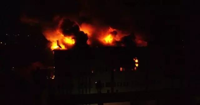 Fındık fabrikası alev topuna döndü