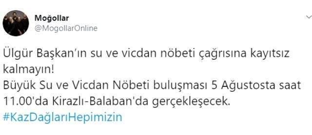 Moğollar grubu, Kaz Dağları'nın çevresine yapılacak olan altın madeni için konser verdi