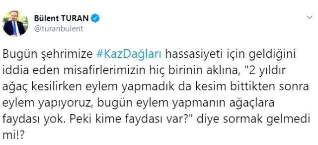 Şarkıcı Gökhan Özoğuz, Bülent Turan'ı Kaz Dağları açıklamasına tepki gösterdi