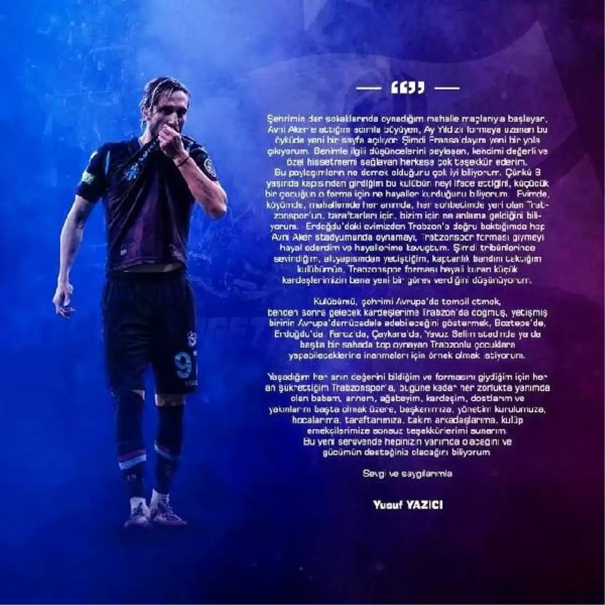 Yusuf Yazıcı'dan teşekkür mesajı