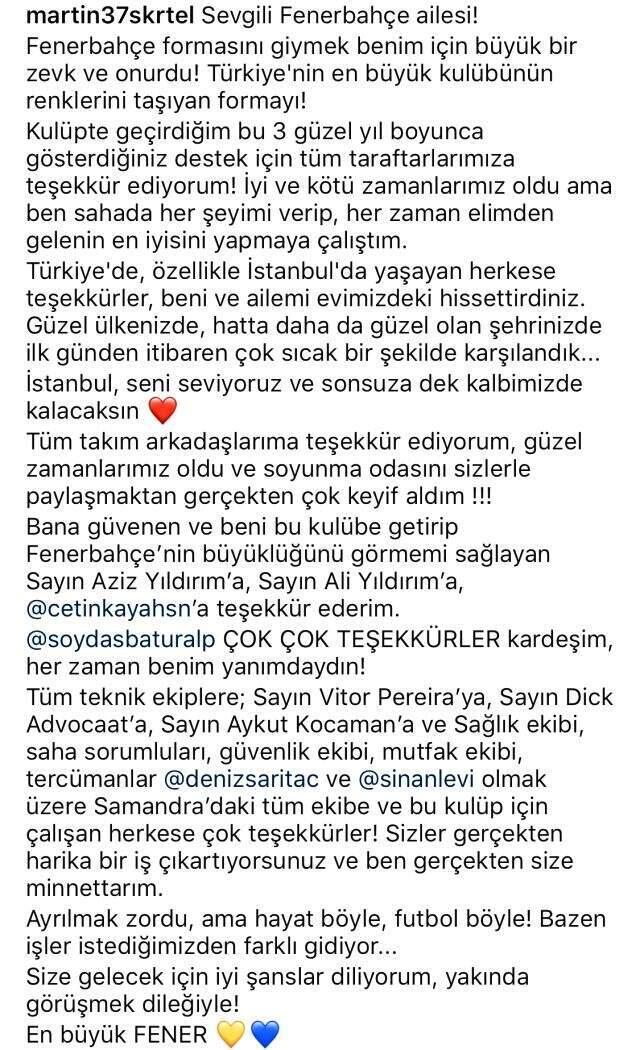 Fenerbahçe'den ayrılan Skrtel'dan tepki çeken paylaşım